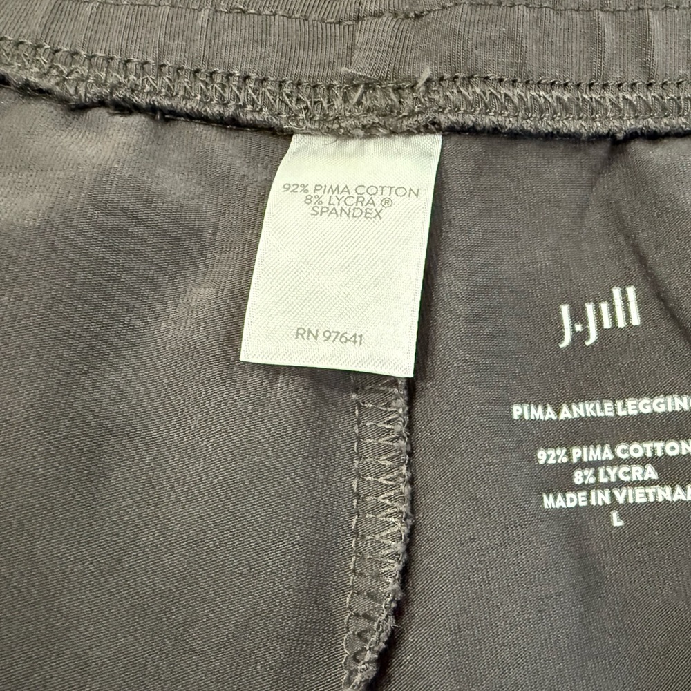J.Jill Pima Cotton Women's Ankle Grey Leggings Size Large - Picture 3 of 3